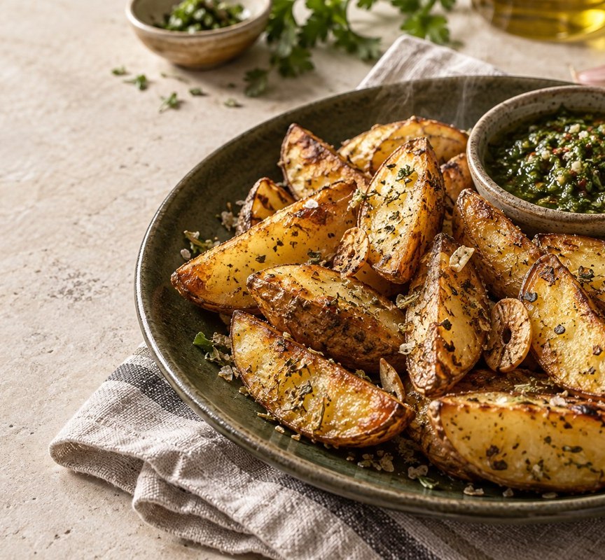 Batatas assadas com temperos e ervas