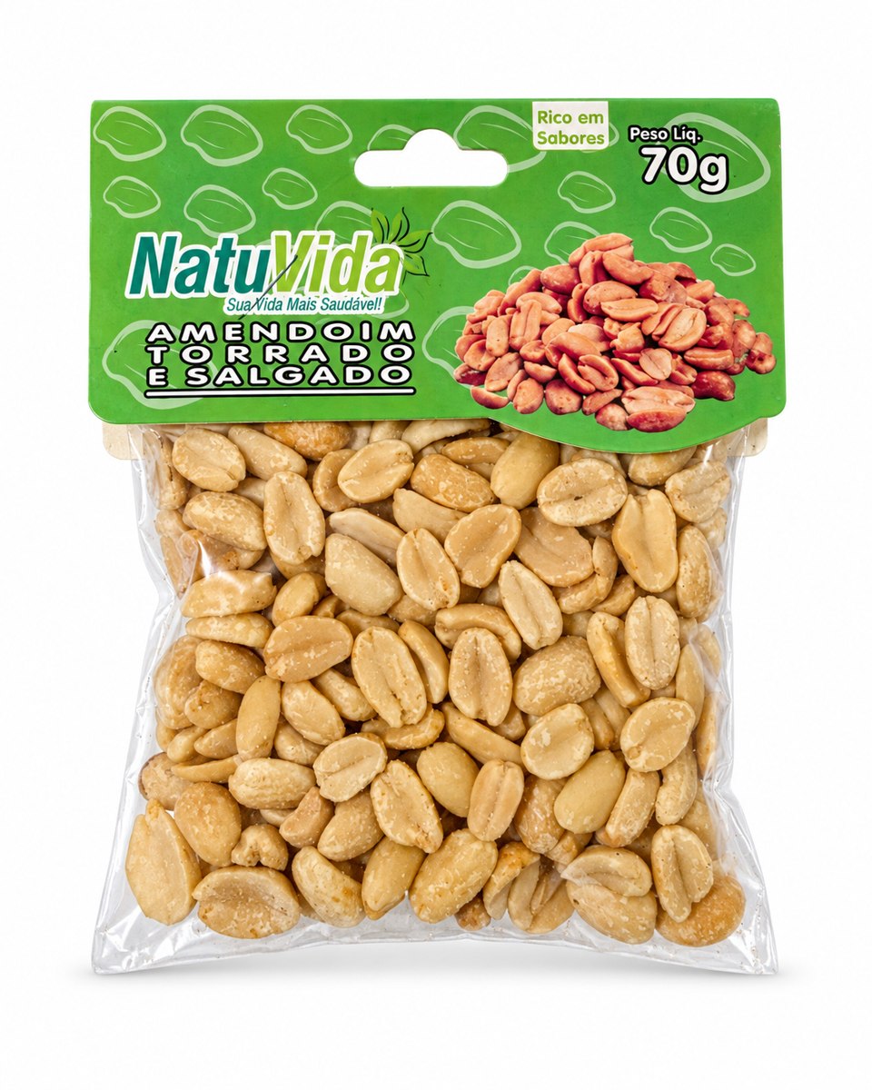 Amendoim sem pele NATUVIDA - 70 g · torrado e salgado
