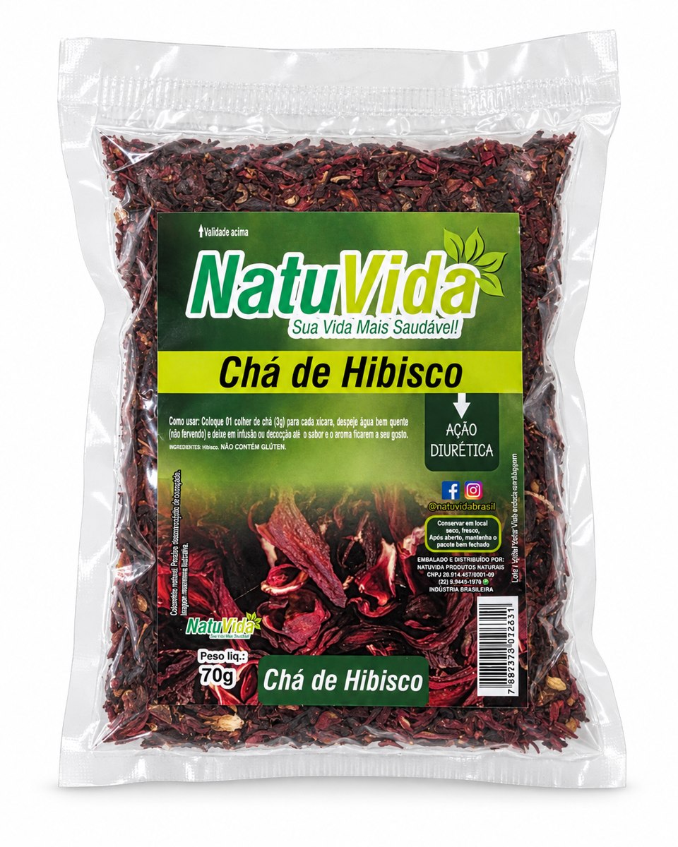 Chá de hibisco NATUVIDA - 70 g · flores secas
