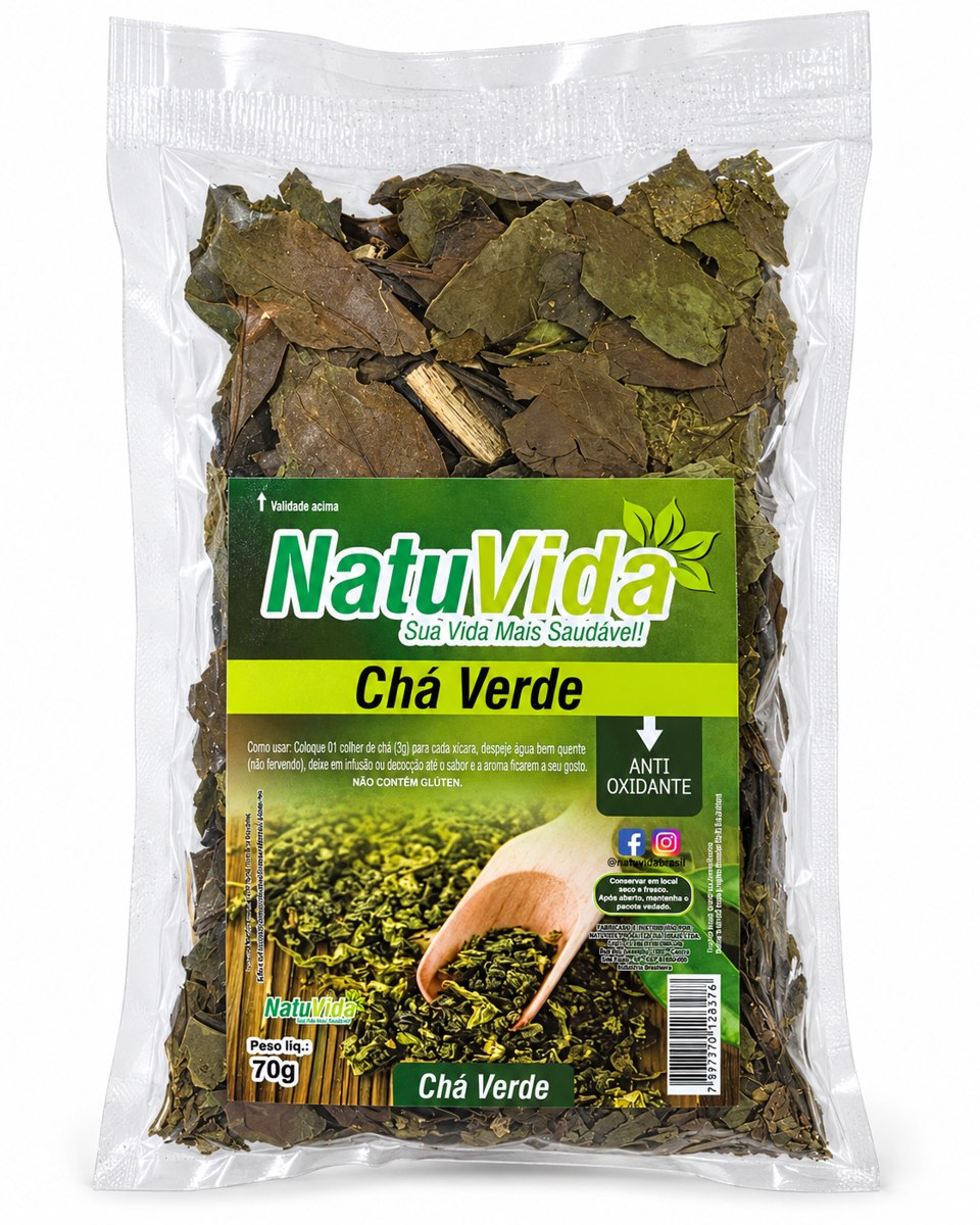 Chá verde NATUVIDA - 70 g · folhas