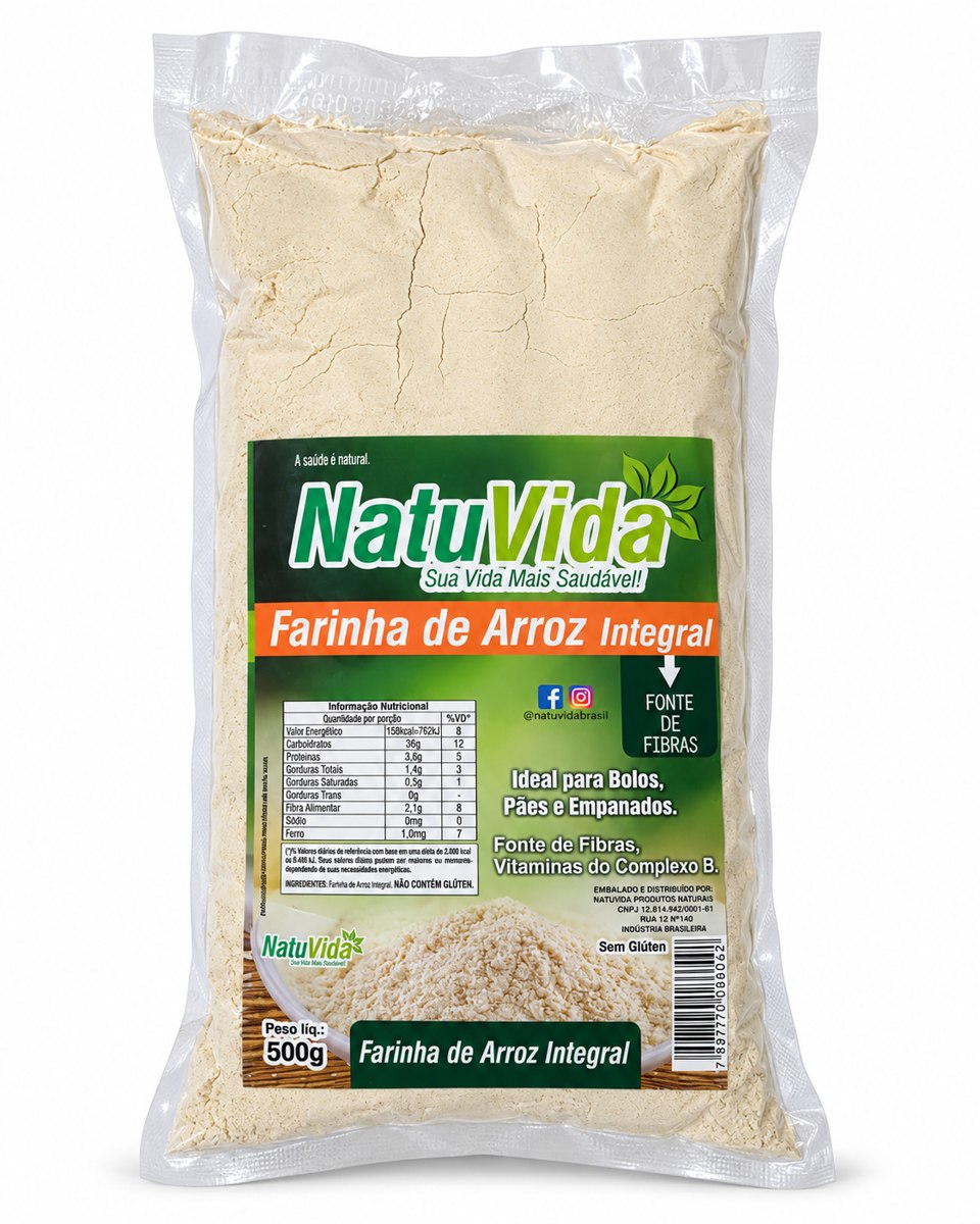 Farinha de arroz integral NATUVIDA - 500 g