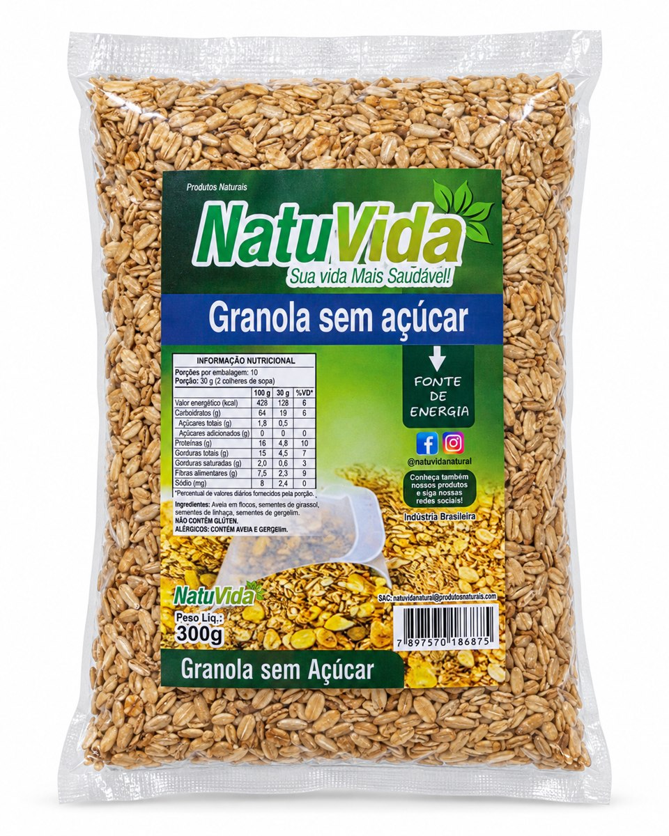 Granola sem açúcar NATUVIDA - 300 g