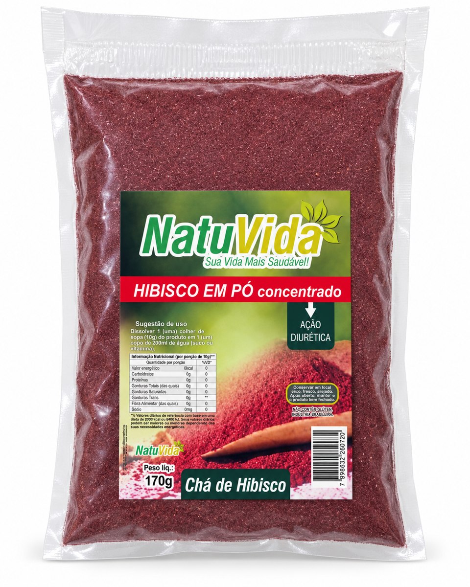 Hibisco em pó concentrado NATUVIDA - 170 g