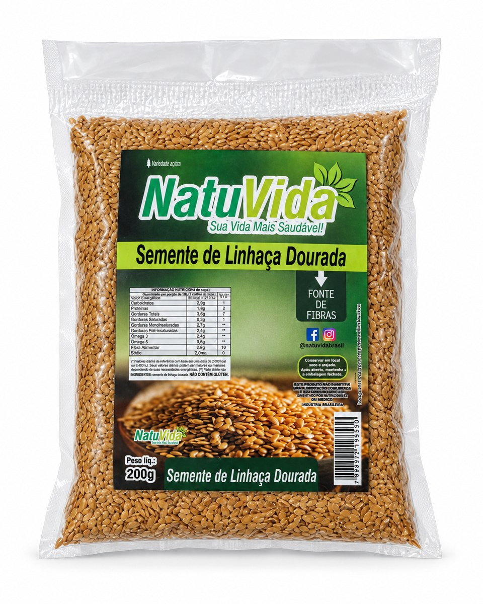 Linhaça dourada NATUVIDA - 200 g · semente