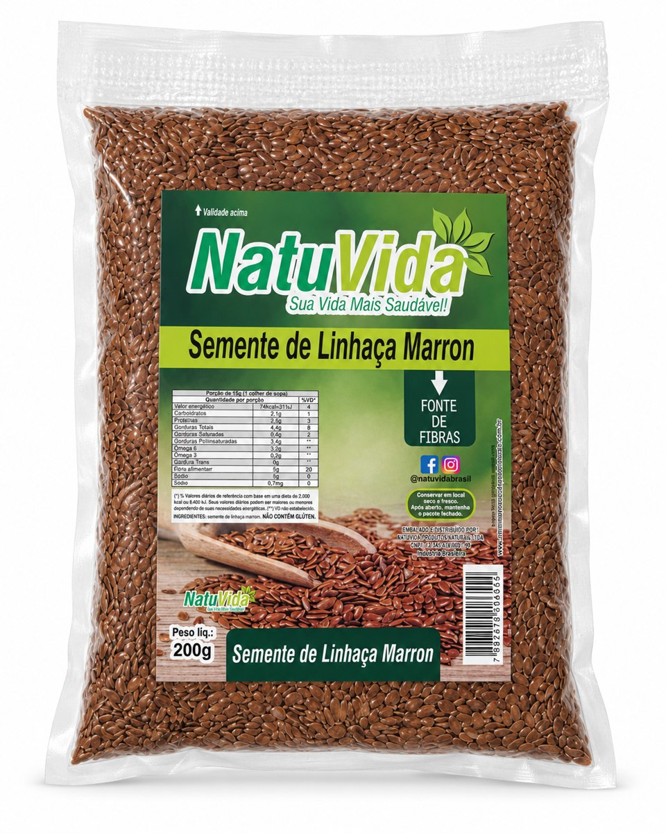 Linhaça marrom NATUVIDA - 200 g · semente