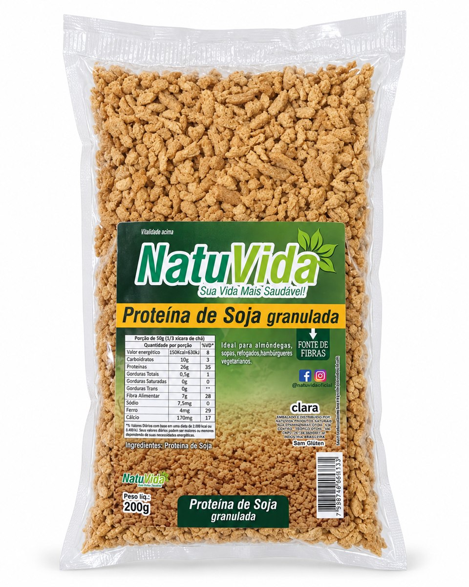 Proteína de soja clara NATUVIDA - 200 g · granulada