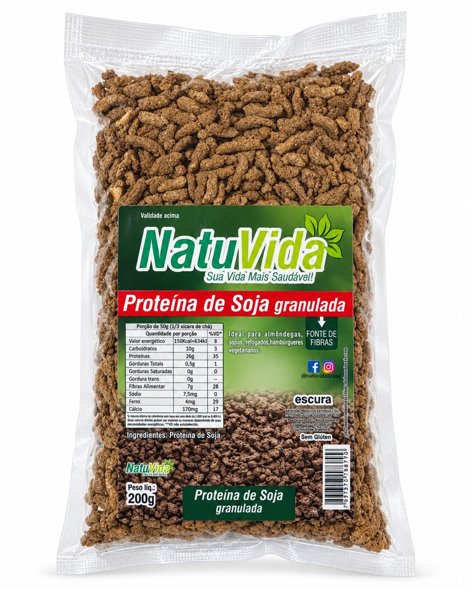 Proteína de soja escura NATUVIDA - 200 g · granulada