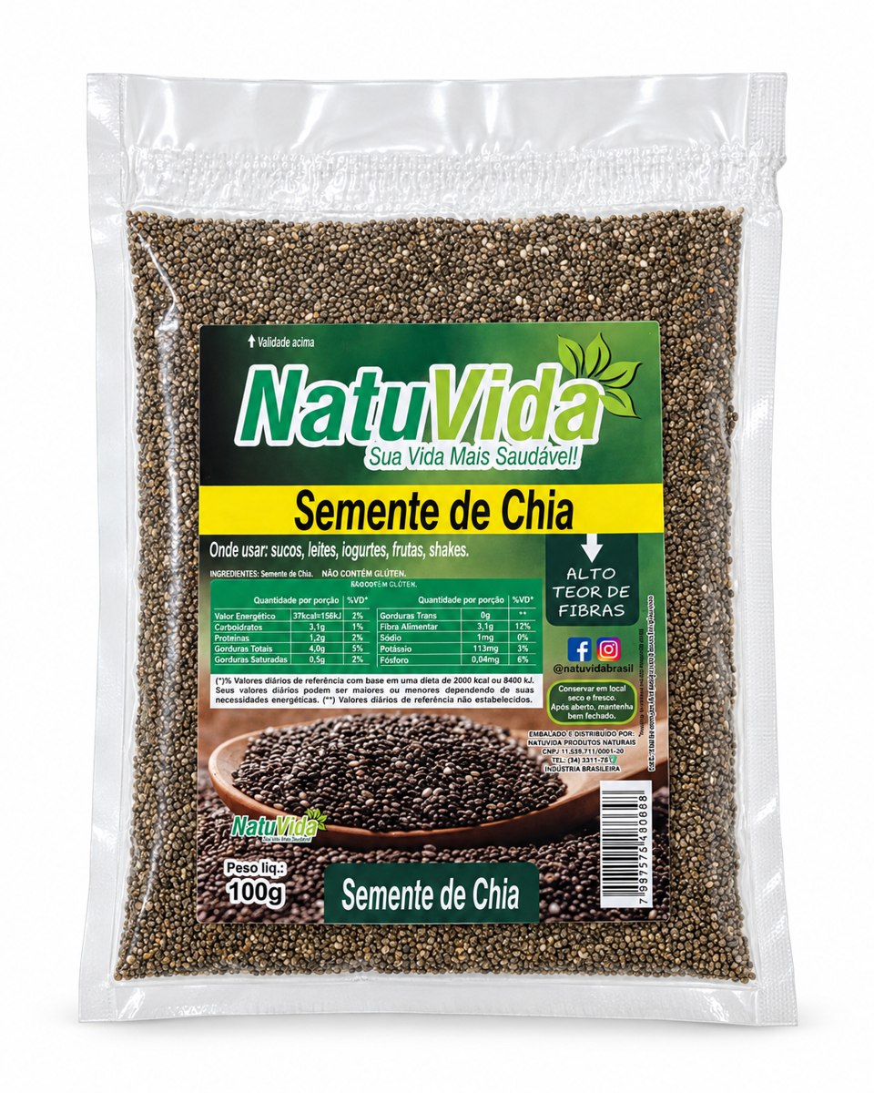 Semente de chia NATUVIDA - 100 g