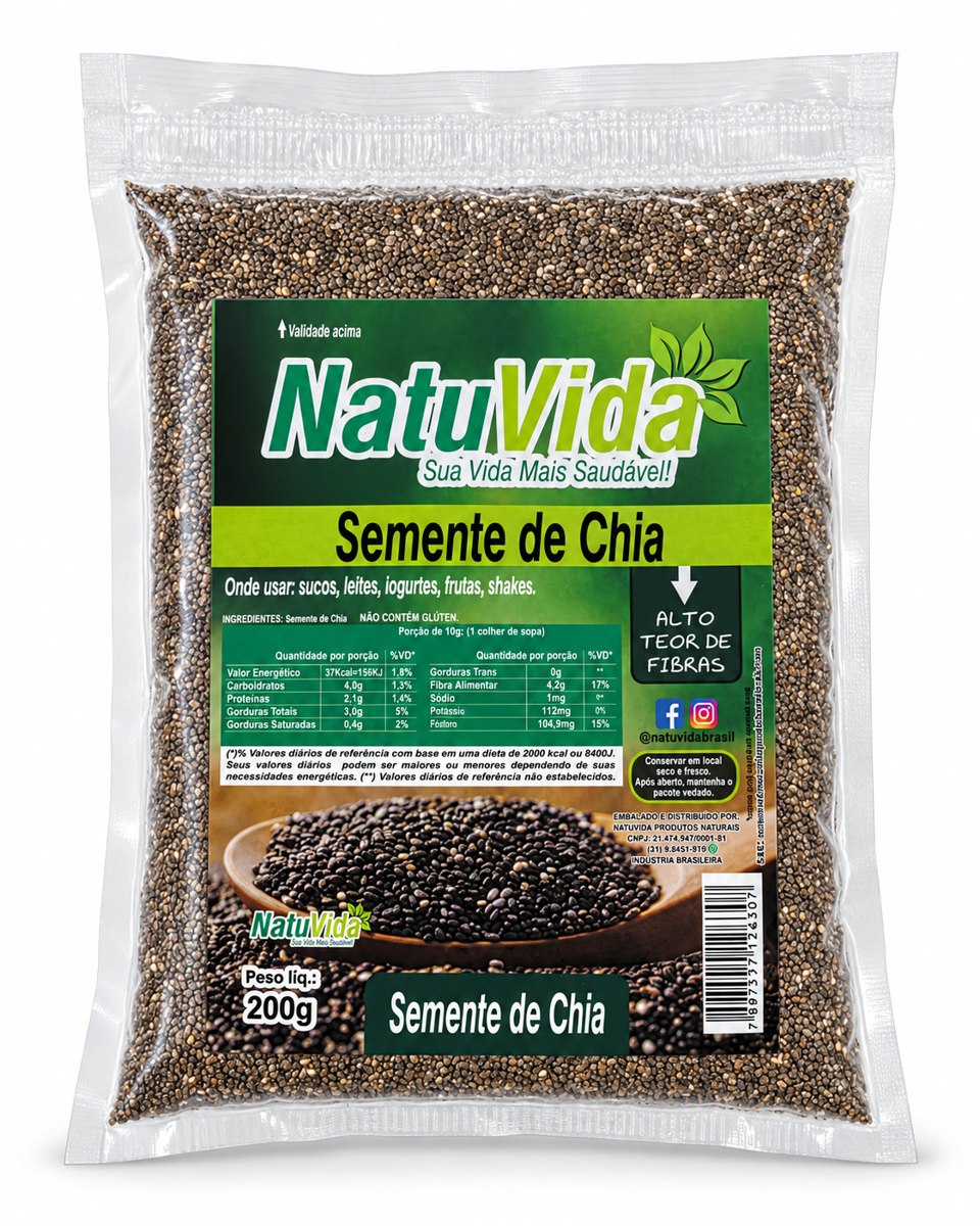 Semente de chia NATUVIDA - 200 g
